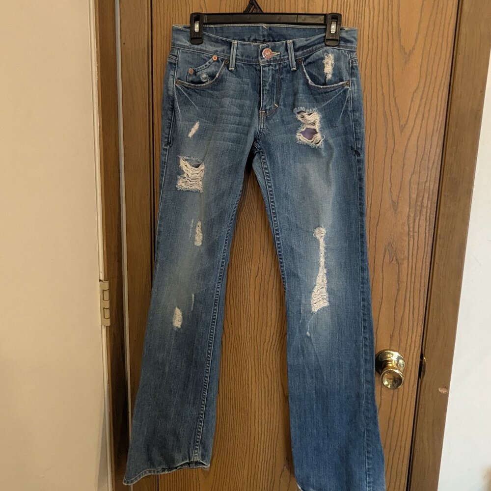 Armani Exchange Bootcut Denim Jeans Distressed-2 Regular